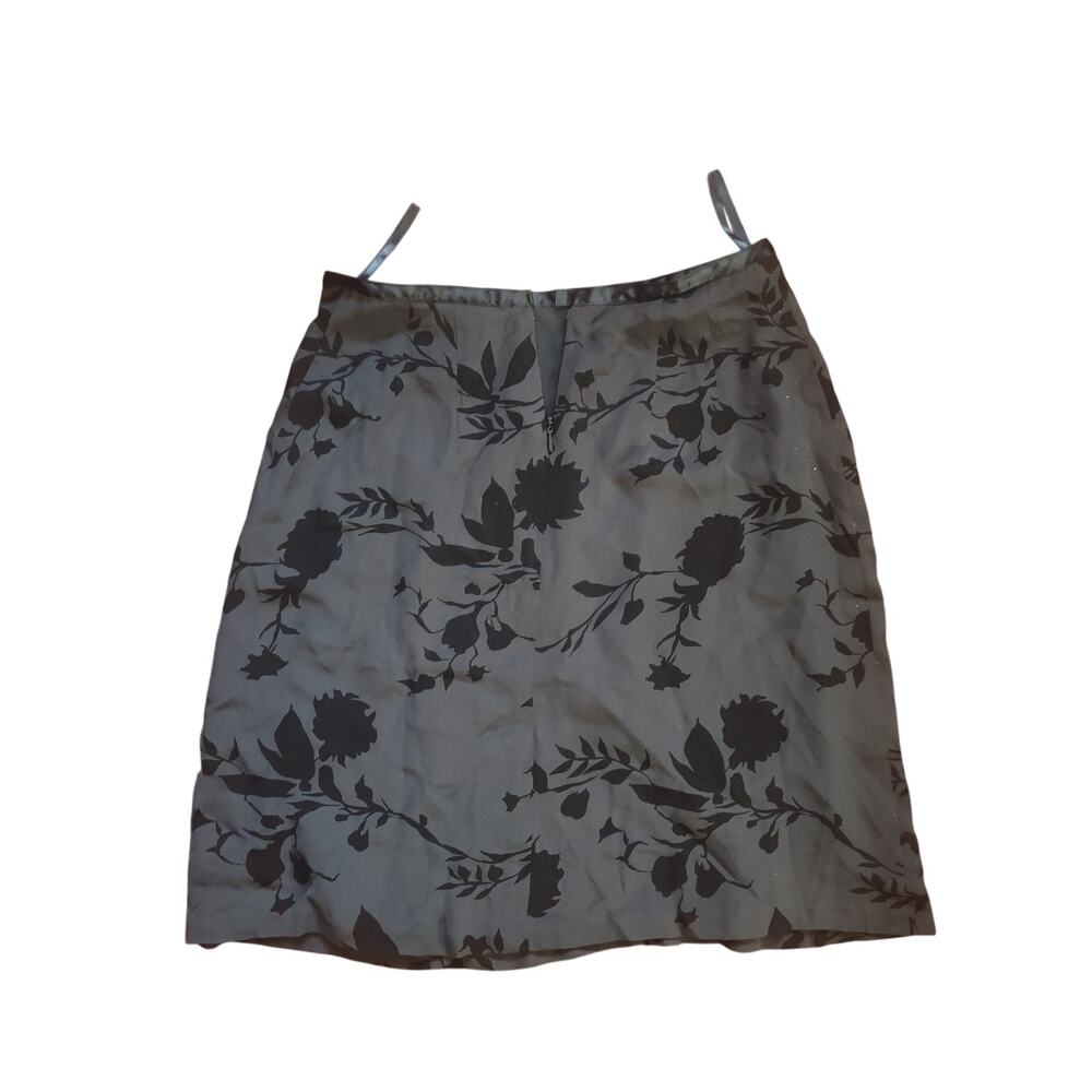 Banana Republic Skirt Women’s 0 XS Gray Floral Midi
